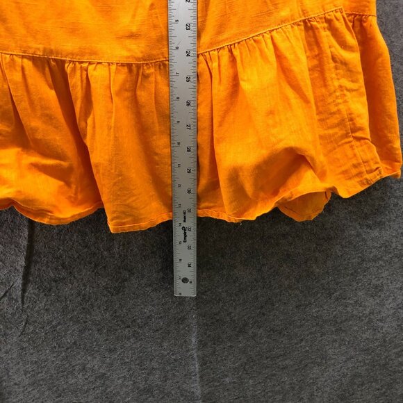 Urban Outiftters Ruffle Cami Top Womens M Orange Tunic Peplum Cotton Adjustable - Picture 9 of 9